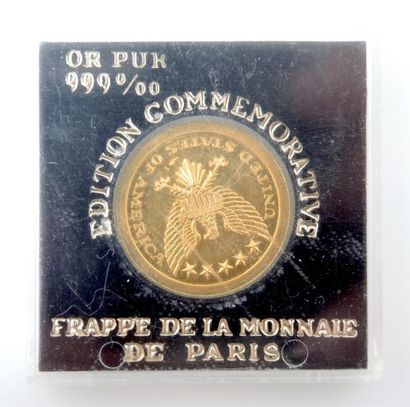 MEDAILLE MONNAIE DE PARIS "USA" Médaille de la Monnaie de Paris en or jaune (999°/00)...