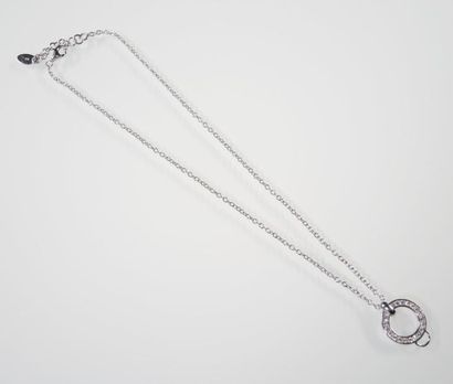 RAMBAUD PARIS Collier en argent (925/°°) maille jaseron retenant un pendentif rond...