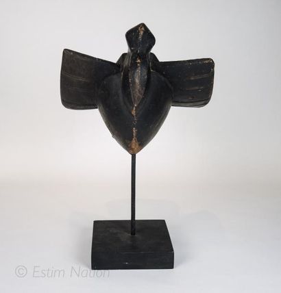 Oiseau Ornement de masque en bois sculpté représentant un oiseau. Haute côte d'ivoire,...