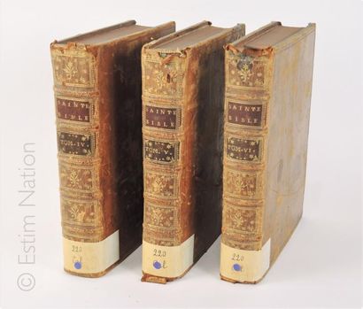 LA SAINTE BIBLE - 1748 "La Sainte Bible en latin et en français avec des notes littéraires...