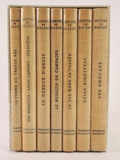 BALZAC Honoré de Coffret de 7 volumes de l'Imprimerie Nationale,1958-1960,''les chouans,César...
