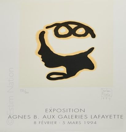 Loulou PICASSO LITHOGRAPHIE réalisée à l'occasion de l'exposition Agnès B. aux Galeries...