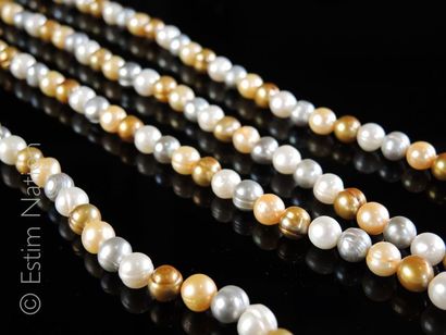 Sautoir Sautoir composé de perles de culture d'eau douce de couleur pastel, gris,...
