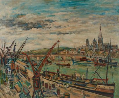 Louis CAZALS (1912-1995) "Rouen, la Seine et la cathédrale"


Huile sur toile signée...