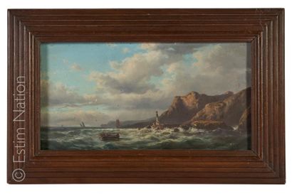MOSNY H. (XIXème siècle) "Bord de mer animé au phare et barques en sur la côte normande"


Huile...