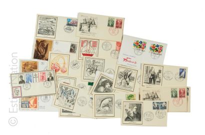PHILATELIE Fort lot de timbres neufs, certains en planches. On joint un lot d'enveloppes...