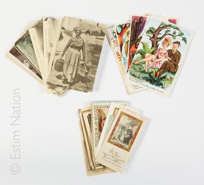 CARTES POSTALES Lot de cartes postales dont : POULBOT (9), BONNOTTE (5), une vingtaine...