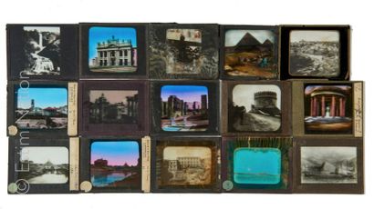 PLAQUES PHOTOGRAPHIQUES Lot de plaques photographiques sur verre. Thème Moyen Orient,...