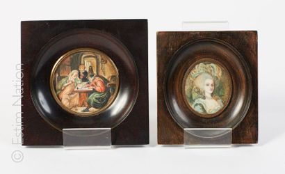 MINIATURES Paire de miniatures peintes dans le goût du 18e siècle


Encadrées