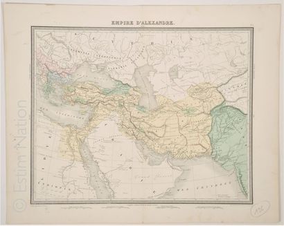 Empire d'Alexandre Carte en couleurs, 41 x 52 cm, non datée, vers 1880, très bon...