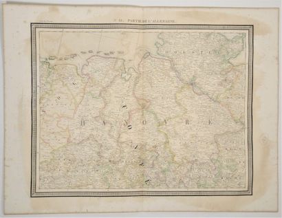 Allemagne, région de Hanovre Carte imprimée en 1830, tirée de l'atlas de Van der...