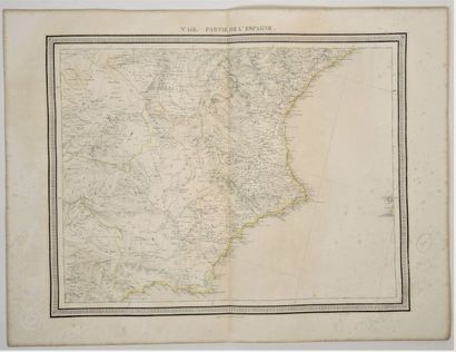 Espagne, région de Valence et Alicante Carte imprimée en 1830, tirée de l'atlas de...