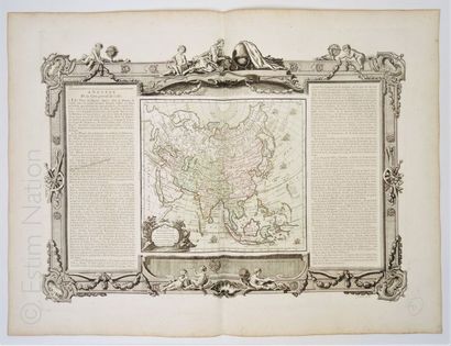 CONTINENT ASIATIQUE, CARTE GEOGRAPHIQUE XVIIIe SIECLE MACLOT et DESNOS, "Atlas général,...