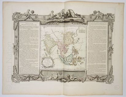 CHINE et INDE, CARTE GEOGRAPHIQUE XVIIIe SIECLE MACLOT et DESNOS, "Atlas général,...