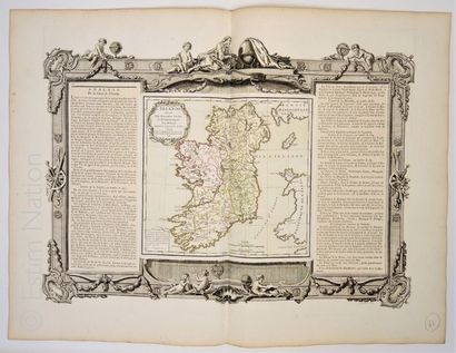 IRLANDE, CARTE GEOGRAPHIQUE XVIIIe SIECLE MACLOT et DESNOS, "Atlas général, méthodique...
