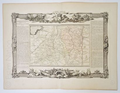 LYONNAIS-AUVERGNE, CARTE GEOGRAPHIQUE XVIIIe SIECLE MACLOT et DESNOS, "Atlas général,...