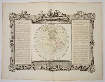 HEMISPHERE OCCIDENTAL, CARTE GEOGRAPHIQUE XVIIIe SIECLE MACLOT et DESNOS, "Atlas...