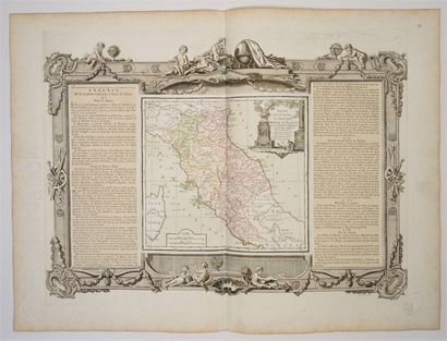 ITALIE CENTRALE-TOSCANE, CARTE GEOGRAPHIQUE XVIIIe SIECLE MACLOT et DESNOS, "Atlas...