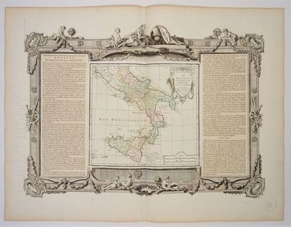 ITALIE DU SUD-SICILE, CARTE GEOGRAPHIQUE XVIIIe SIECLE MACLOT et DESNOS, "Atlas général,...