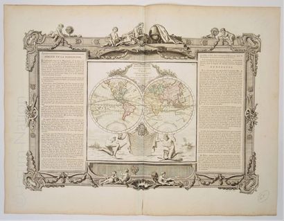 MAPPEMONDE, CARTE GEOGRAPHIQUE XVIIIe SIECLE MACLOT et DESNOS, "Atlas général, méthodique...