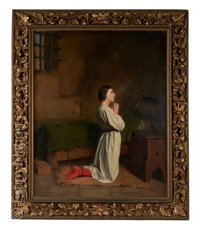 Charles Henri MICHEL (1817-1905) Attribué à "Jeanne d'arc emprisonnée, en prière"


Huile...