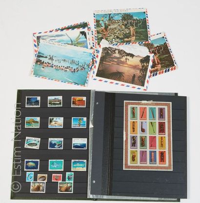 PHILATELIE Lot de timbres neufs et oblitérés, enveloppes oblitérées et quelques enveloppes...