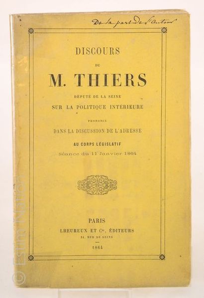 SECOND EMPIRE-Adolphe THIERS ''Discours de M. Thiers sur la politique intérieure...