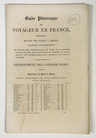 TOURISME , CÔTES-DU-NORD ''Guide pittoresque du voyageur en France, département des...