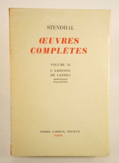 STENDHAL ''L'abbesse de Castro'', Paris, Editions Larrive, 1951, in-4, broché ( volumes...