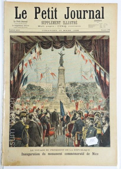 NICE ''Le petit journal du 15 mars 1896, inauguration du monument commémoratif de...