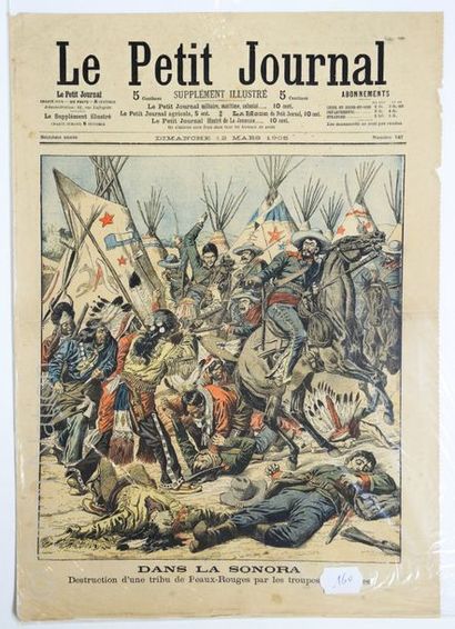 GUERRES INDIENNES ''Le petit journal du 12 mars 1905, destruction d'une tribu de...