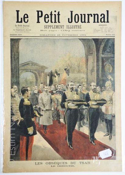 RUSSIE TSARISTE ''Le petit journal du 25 novembre 1894, les obsèques du tsar'', très...