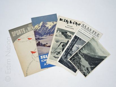 SKI ALPIN Ensemble de 5 brochures touristiques des années 30 au début des années...