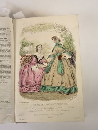 MODE ''Journal des jeunes personnes'', années 1860-61, in-4, reliure demi-basane,...