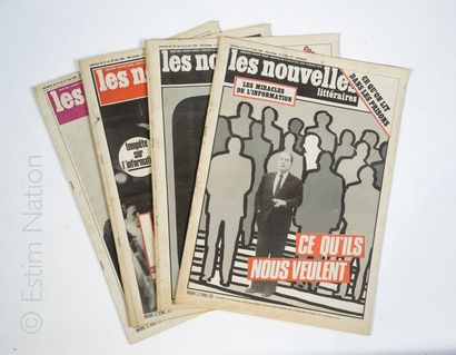 LES NOUVELLES LITTERAIRES Ensemble de 4 n° consécutifs du 14 mai au 11 juin 1981,...