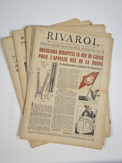 RIVAROL , hebdomadaire politique Suite de 10 n° consécutifs, du 25 mai 1961 au 27...