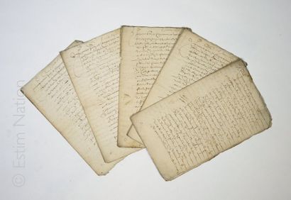 Manuscrit Ensemble de cinq autres actes de mariage?, années 1653 à 1661, format in-4,...