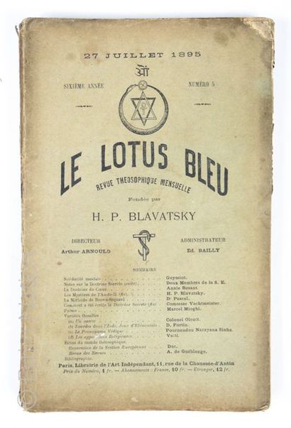 THEOSOPHIE ''Le lotus bleu'', ensemble de 5 n° , années 1894-1895, , articles de...