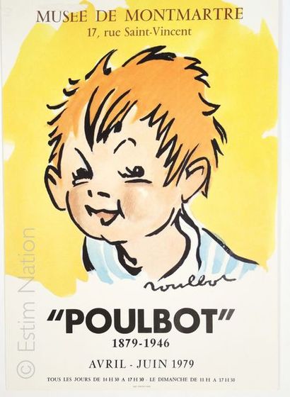 POULBOT Affiche de l'exposition au musée de Montmartre en 1979, 32 x 46 cm, très...