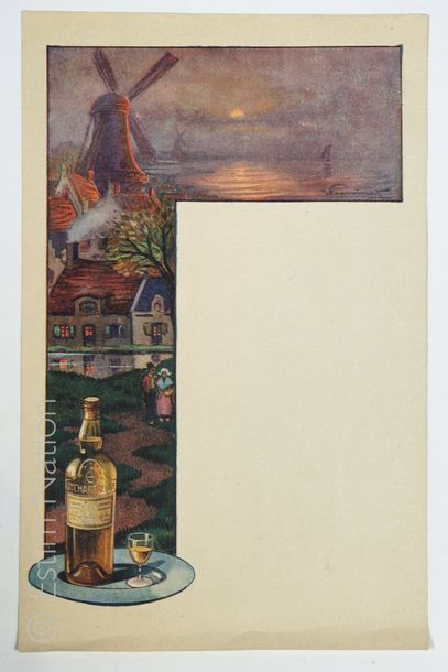 GASTRONOMIE Menu vierge 15 x 24 cm avec publicité ''Grande Chartreuse'', sur papier...