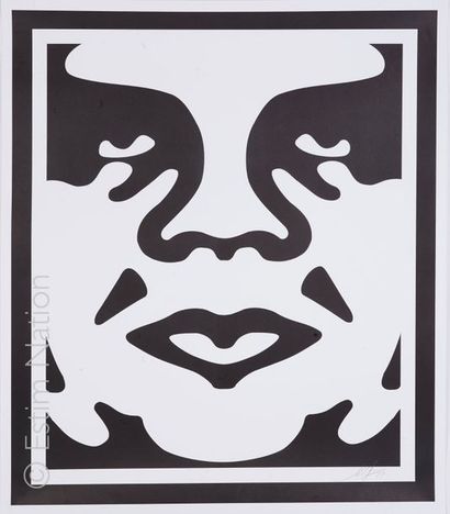 OBEY (Shepard Fairey dit) (né en 1970) "OBEY face"

Sérigraphie en noir et blanc...