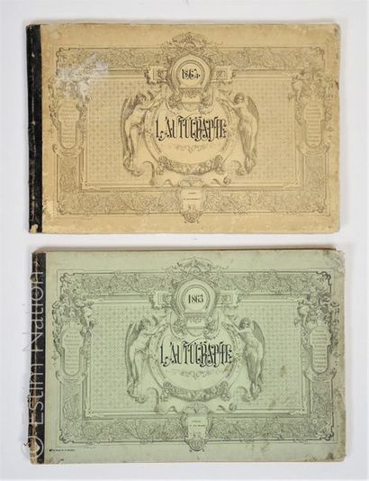 L'AUTOGRAPHE Deux volumes reliés de la revue "L'autographe" des années 1864 et 1865....