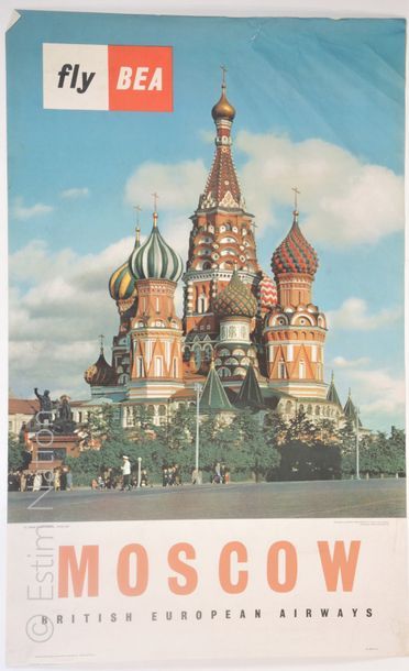 POSTERS DIVERS Lot de posters divers : 

- "Moscow British European Airways" (101,5...