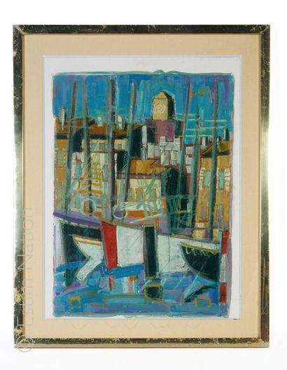 Michel GODJEVAC (XXe) "Le port de Saint Tropez" 

Peinture sur papier signée et datée...
