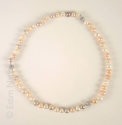 Collier de perles Collier de perles de culture d'eau douce de couleurs blanc, rose,...