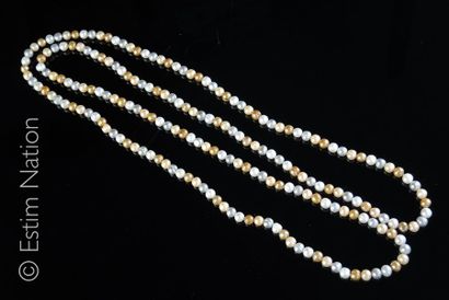 SAUTOIR PERLES Sautoir composé de perles de culture d'eau douce de couleur pastel,...