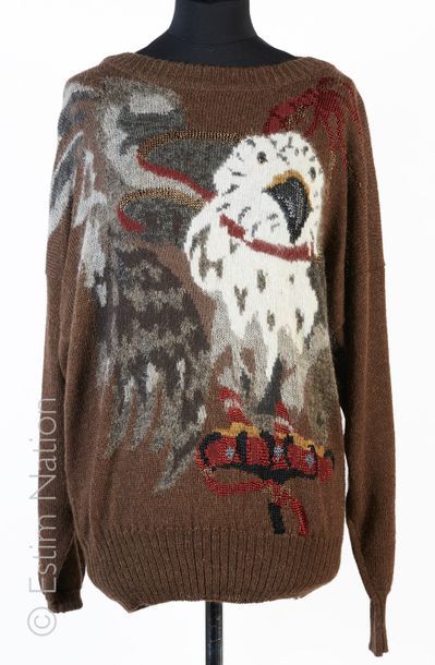 BELAIR, AGNES B vintage, KRIZIA PULL-OVER en épais tricot de polyamide laine et angora...