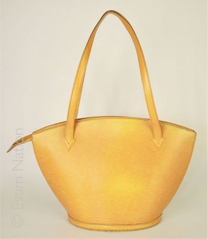 LOUIS VUITTON (1993) SAC "SAINT JACQUES" en cuir épi jaune, intérieur en alcantara...