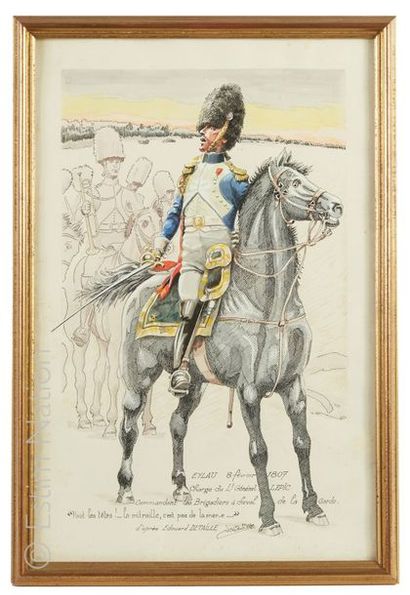 D'après Edouard DETAILLE (1848-1912) "Eylau, Huit février 1807, charge du Lieutenant-Général...