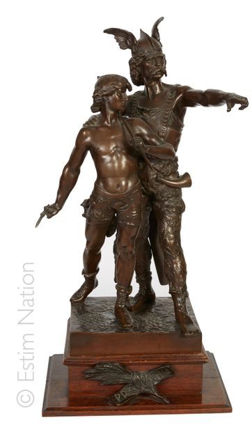 EMILE LAPORTE (1858-1907) "Pro Patria (Vercingétorix et jeune gaulois)"


Bronze...